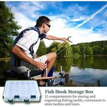 Double Sided 12 Compartments Fishing Lures Spoon Hooks Baits Hook Tackle Beads Plastic Storage Box Case - Transparente - Ver 4