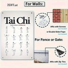 Tai Chi Exercise Guide, Durable Metal Wall Art, Suitable For Home, Office, Gym, Yoga Studio, And Martial Arts School Decoration - Traditional Aesthetics, Zen Home Decor, Perfect Room Decoration, 20*30cm/8x12inch - trộn - Xem 4