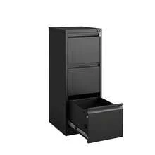 Archivador de 3 cajones con Cerradura, archivadores Verticales Resistentes para Oficina en casa, gabinete de Almacenamiento de Acero de Metal para Archivo de tamaño Legal, Requiere Montaje - Negro - Ver 7