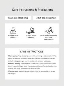 1pc Women's Fashion Classic Stainless Steel 2mm Wide Ring - Gold - View 3