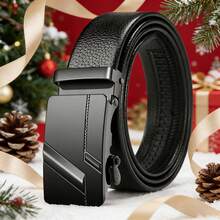 男士钱包+男士皮带四件套，日常搭配使用，父亲节礼物，复古时尚商务百搭男士钱包，适合作为节日礼物，如圣诞节、情人节、生日（不含礼盒） - 黑色 - 查看 5