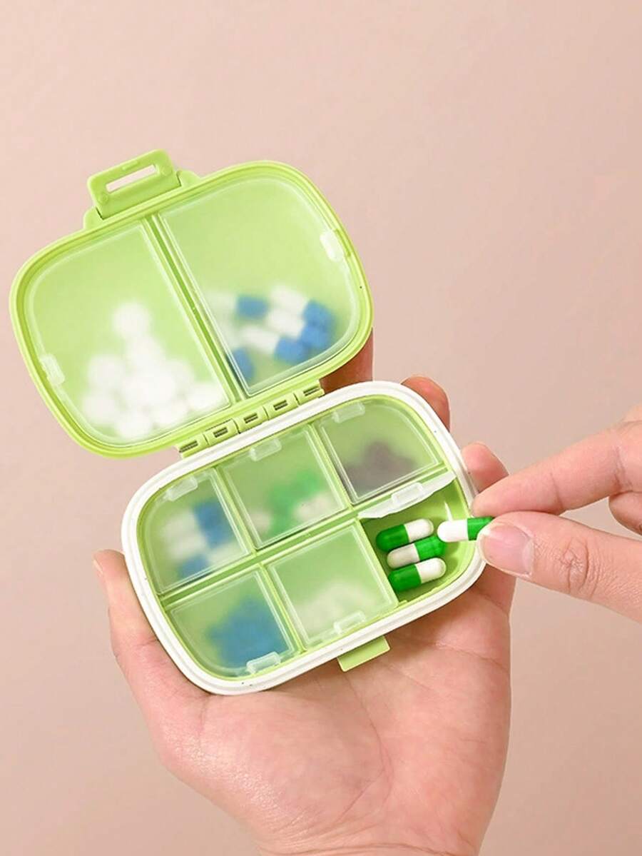 1pc Medicine Box Multi-Compartment Multifunctional Medicine Box Medicine Storage Box Portable Sealed Medicine Box Travel Medicine Box Mini Portable Pill Storage Box Waterproof And Moisture-Proof Travel Medicine Storage Box Weekly Pill Box Medicine Dispenser Pocket Medicine Box. Can Store Vitamins Fish Oil Health Care Products Suitable For Outdoor Camping Hiking Fishing Moisture Prevention Mountain Climbing And Travel - Multicolor - View 1
