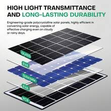 Panel solar portátil de 3W, adecuado para cámaras de ; Panel solar de vidrio monocristalino de 5V y 360° ajustable, adecuado para timbres, luces y ventiladores de exterior. - Blanco - Ver 6