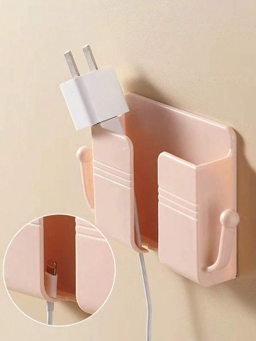 3pcs Wall Mounted Phone Holder, Self-Adhesive Wall Next To Storage Box, Plastic Charging Phone Holder, Bedroom Remote Wall Mounted Phone Holder, Remote Control Storage Box, Accessory Key Storage Rack (Multi-Color Optional)