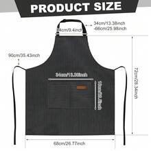 2 Pack Kitchen CooFKing Aprons, Adjustable Bib Chef Apron With 2 Pockets For Women Men, For CooFKing, Cleaning,Black+Grey - 黑色+灰色 - 查看 3