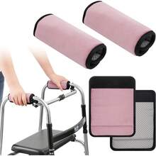 Soft Padded Grip Covers For Folding Wheelchair, Walker, Cane Handles, Mobility Aids (Gray/Pink) - Green - View 1