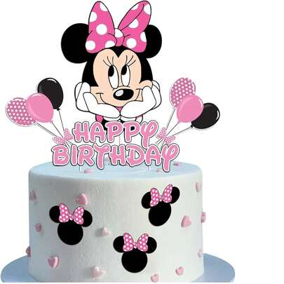 10pcs Birthday Party Cake Decorative Toppers, Princess Cake Cards