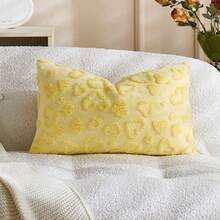 1个/2个情人节爱心压纹装饰枕套（不含枕芯），双面荷兰亚麻布面料，方形抱枕套，节日家居装饰枕，柔软天鹅绒面料，现代风格，适用于沙发、卧室、宿舍 - 黃色 - 查看 15