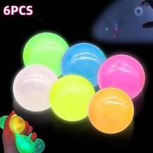 1/2/4/6pcs Glow In The Dark Ceiling Balls , Ball Glowing Ball Sticky Wall Balls Bulk Sticky Glow Balls
