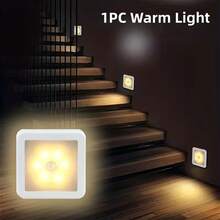 1pc Smart Motion Sensor 6-LED Floor/Ceiling/Wall Light - Wireless, Auto On/Off, Plug & Play Installation, Modern Square Design For Hallway, Stairs, Living Room, Bedroom (Batteries Not Included) - Suitable For Home, Garage, Office Decor - Multicolor - View 12