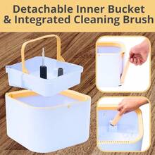 ® TrueClean Spin Mop 2.0 W/Detachable Inner Bucket Self Standing Separates Clean And Dirty Water Foldable Square Mop Head Triple Jet Stream W/Hidden Brush Replaceable 2pc Pads - 佩里 - 查看 3