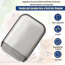 Cat Litter Box, Semi-Enclosed Tray with Adequate Lid for Small and Medium Cats, Suitable for Indoor Use (White) - Unitalla - Ver 5