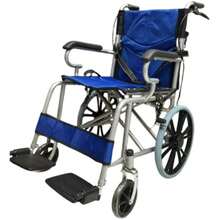 Cadeira De Rodas Dobrável Compacta Acolchoada Nova Até 100kg - Azul - Visão 7