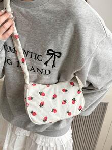 ¡Estilo Fresco y Moderno! Bolso de Hombro y Bandolera para Mujer | Diseño Minimalista con Detalle Plisado y Estampado Floral Pequeño | Gran Capacidad Interior, Ideal para el Día a Día | Material de Alta Calidad y Apariencia Elegante - Multicolor - Ver 4