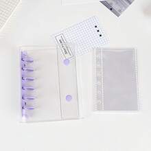 A7 Size Transparent Portable File Bag, Double Buckle Design, Suitable For Storing Photos, Can Also Be Used As Photo Album, Stationery, Notebook, Sticker Book, Office Supplies, School Supplies - Multicolor - View 20