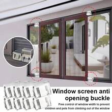 10/20个装重型推拉窗锁，纱窗固定夹，窗轨安全固定夹，采用耐用塑料和金属结构制成，用于提高纱门的安全性。 - 透明色 - 查看 2