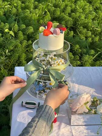 1 st 3-vånings tårtställ, dessertställ för bröllopsfest, kök, restaurang och bar, bröllops- och födelsedagstillbehör, hem- och festdekorationer