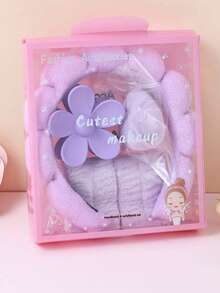 5pcs Girls Hair Accessories Set, Autumn/Winter Facial Cleansing Sponge Cloud Headband, Makeup Headwrap, Versatile Hair Clips Gift Box, Suitable For Daily Use - Multicolor - View 11