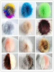 7/12/24pcs Faux Fur Pom Poms For Hats, 4Inch Fluffy Pom Poms With Elastic Loop For DIY Crafts, Removable Knitting Accessories For Shoes Scarves Gloves Bags Keychains