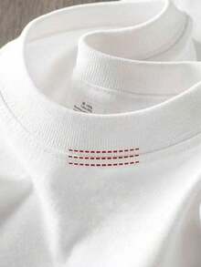 Spider With Web And Slogan,(100% Cotton 220g T-Shirt) New Y2K Special Custom Classic Men's Crew Neck Short Sleeve Street Style Unisex T-Shirt, Suitable For Vacations And Travel. - 白色 - 查看 2