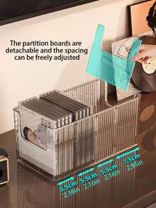 Set de 2 organizadores apilables de CD de plástico transparente, estantería para exhibir CDs, caja de almacenamiento de CDs, ideal para estantería de medios y organización, excelente para oficina en casa, entusiastas de la música - Multicolor - Ver 6