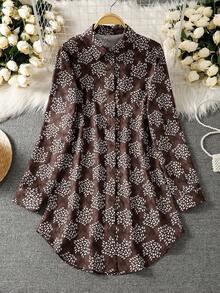 女士长袖全印花休闲阿拉伯风格上衣 - 彩色 - 查看 1