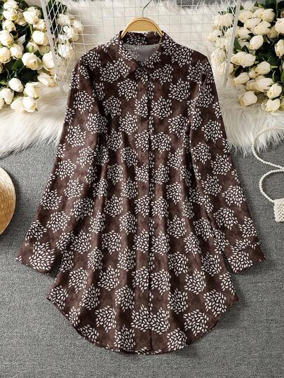 女士长袖全印花休闲阿拉伯风格上衣