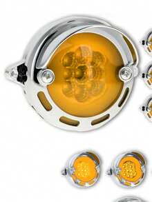 Plafon 9 Led Aro Gel Redondo Bisel Cromo Pestaña 12-24v F MULT/6438 - Naranja - Ver 2