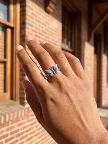 1枚简约独特925纯银复古蝴蝶藤蔓男女通用戒指，精美珠宝礼品 - 蝴蝶藤曼 - 查看 3