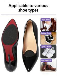 10-Piece/20-Piece Pack Of Self-Adhesive, Silent, Non-Slip, And Wear-Resistant Insoles, Suitable For Various Shoe Types Including High Heels, Flats, Sneakers, Casual Shoes, And Men's/Women's Leather Shoes. Features Include A Protective Rubber Pad For The Sole, Dense Anti-Slip Particles To Prevent Slipping, And A Protective Sole Patch, Shoe, Spring Summer Picks - Multicolor - View 3