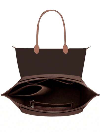 Le Pliage Tote Bag Organizer Inzetstuk, Vilt Tas met Meerdere Vakken, Draagbare Reistas met Ritssluiting, Essentieel voor de Terug naar Schoolperiode