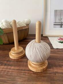 1个木制毛线架，适用于编织和钩编，可旋转，防止毛线缠绕，DIY手工编织配件，送给编织爱好者的毛线架礼物 - 彩色 - 查看 4