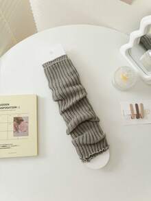 New Women Arm Warmers Japanese White Black Goth Knitted Fingerless Gloves Ankle Wrist Sleeves Harajuku 52cm Gloves - A - View 9