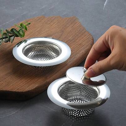 2-Pack Stainless Steel Kitchen Sink Garbage Filter - Rust-Proof Thickened Edging Strainer, Easy-Clean Mesh Filter For Blocking Food Residues In Home & Bakery Kitchen Sinks