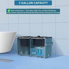 Gen 1 Large-Capacity Spin Mop And Bucket For Big Homes And Deep Cleaning Days4-Chamber System Separates Dirty And Clean Water 2-GAL Heavy-Duty Design With Wheels And 6 Refill Mop Heads - Blue/Grey - 196810431102 - 查看 5