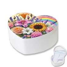Bộ tranh đính đá DIY 1 cái/8 cái kèm hộp đựng trang sức, họa tiết hoa hướng dương cầu vồng, hoa hồng tím, bướm, cúc, mèo, tranh đính đá hình dạng đặc biệt, hộp đựng trang sức đựng nhẫn, vòng cổ, vòng tay di động, hộp đựng đồ trang điểm có gương, phụ kiện để bàn bằng nhựa và thủy tinh, giá đựng bông tai và dây buộc tóc - Thiết kế tối giản cá nhân hóa, quà tặng Giáng sinh, Lễ Phục sinh, Năm mới, Ngày Valentine, Sinh nhật cho người thân yêu, trang trí bàn làm việc thanh lịch. - Nhiều màu - Xem 17