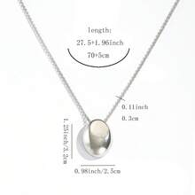 单件装 304 不锈钢 18K 镀金多色椭圆形吊坠项链 女士不锈钢首饰 女士项链 适合女性日常佩戴 - 圓形項鍊 - 查看 2