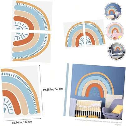 Hemoton Pegatinas De Pared De Decorativas Para Habitación Infantil 15.74X23.62 Pulgadas Adhesivos 3D Sin Residuo Para Decoración Del Hogar(default)