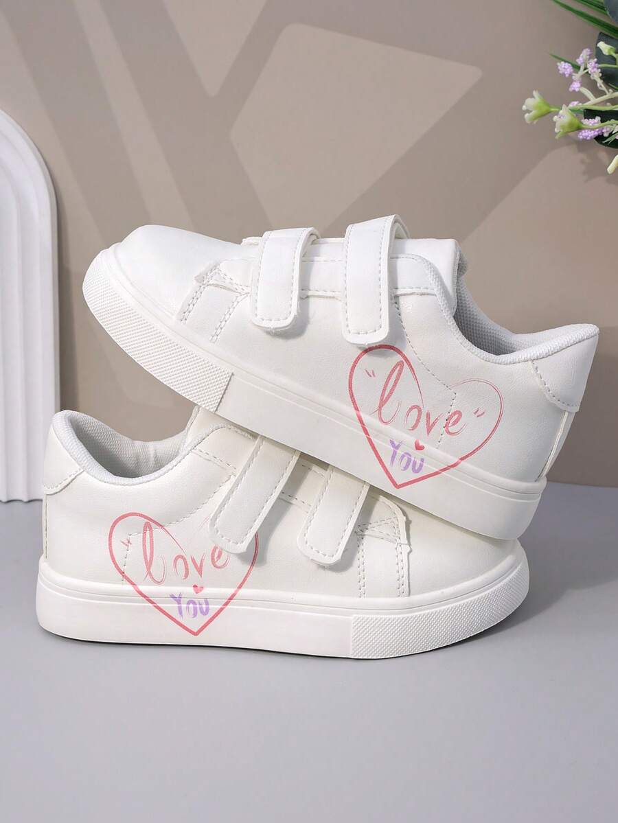 Kids Flat Shoes, Infant Sports Shoes, Toddler/Little/Big Kids Fashion Casual Shoes, Girls Cartoon Sneakers, Cute Girl School/Campus Student Shoes, Skate Shoes - White - View 1