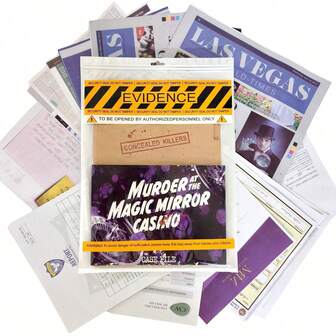 Misterio sin resolver - Juego de rol misterioso, Archivos de casos de suspense de casino, Juego de mesa para fiestas