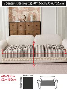 1pc Luxury Chenille Sofa Cushion Cover, Modern Minimalist Fashion Dust-Proof Anti-Slip Sofa Seat Pad, Khaki Color Washable Slipcover For Corner Sofa, Bedroom, Office, Living Room, L-Shaped And 1/2/3/4 Seater Sofa - Khaki - View 14