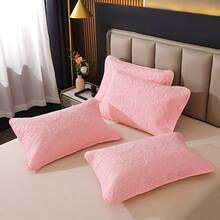 Modern Style, Polyester Fiber, Embossed Bedspread 3 Pieces Set, Stain Resistant, Suitable For Living Room, Bedroom, Hotel - Pink - View 5