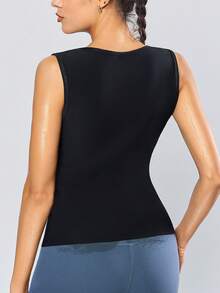 New Women's Sweat Vest Sauna Suit, Waist Training Vest With Belt, Hot Sauna Weight Loss Hook And Loop Exercise Vest, Slim Shapewear For Outdoor Sports, Hook And Loop Design, Waist Trainer, Sports Sweat Suit, Waist Trimmer, Yoga Shapewear Vest