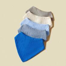 5 chiếc/gói, yếm ăn cho bé bằng cotton nguyên chất, mềm mại và thoáng khí, cần thiết cho sự phát triển của bé, quà tặng sinh nhật. - Nhiều màu - Xem 13