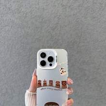 1 pieza funda de teléfono de moda transparente de color claro con diseño de cinco ositos de dibujos animados, ideal para chicas modernas. Material suave resistente al agua y a caídas. Compatible con Apple  11 Pro Max, 12 Pro Max, 13 Pro Max, 14 Pro Max, 15 Pro Max, 16 Plus, 16 Pro Max,  Galaxy S21, S22, S23, S24 Ultra, Redmi Note 13, 14,  Pura 70, OPPO Reno 11, Honor X9,  Pixel 7. - Blanco - Ver 4