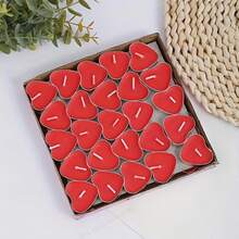 1pc/50pcs/100pcs [母親節創意蠟燭架] 50pcs/盒 2小時持續燃燒蠟燭，母親節求婚、告白、生日創意DIY心形蠟燭、蠟燭架、茶蠟、婚禮裝飾、飯店裝飾、拍照道具、浴室配件、浴室裝飾 - 彩色 - 查看 5