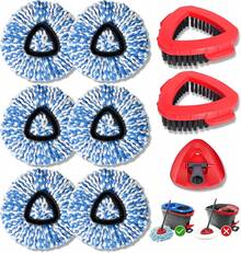 4 Pack Mop Head Replacement Compatible With O Cedar, Spin Mop Refill Replace Head For RinseClean 2-Tank System - Machine Washable, Enhanced Cleaning Performance - Version 30 - View 1