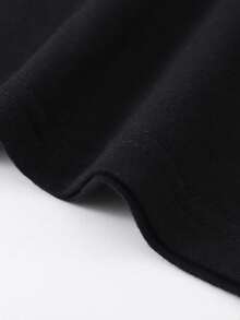 1pc Camiseta Casual de Cuello Redondo para Hombre con Aplicación de Dinero y Efectivo, 100% Algodón con Ligera Elasticidad, Patrón Geométrico, Tema Deportivo y al Aire Libre, Todas las Estaciones, S-XXXL - Negro - Ver 5