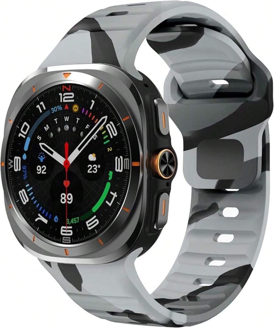 SMART WATCH MX Correa Deportiva Silicona Para Galaxy Watch Ultra 47mm - Camuflaje Gris - Ver 1