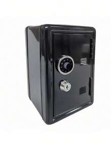 Metal Mini Piggy Bank Safe Box With Single Digit Password Lock And Key, Coin Money Locker, Small Secure Storage Box